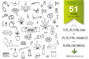 CANNABIS: 51 hand drawn elements!, an Outline Icon by Natasha-Pankina.com (Thumbnail 1 of 2)
