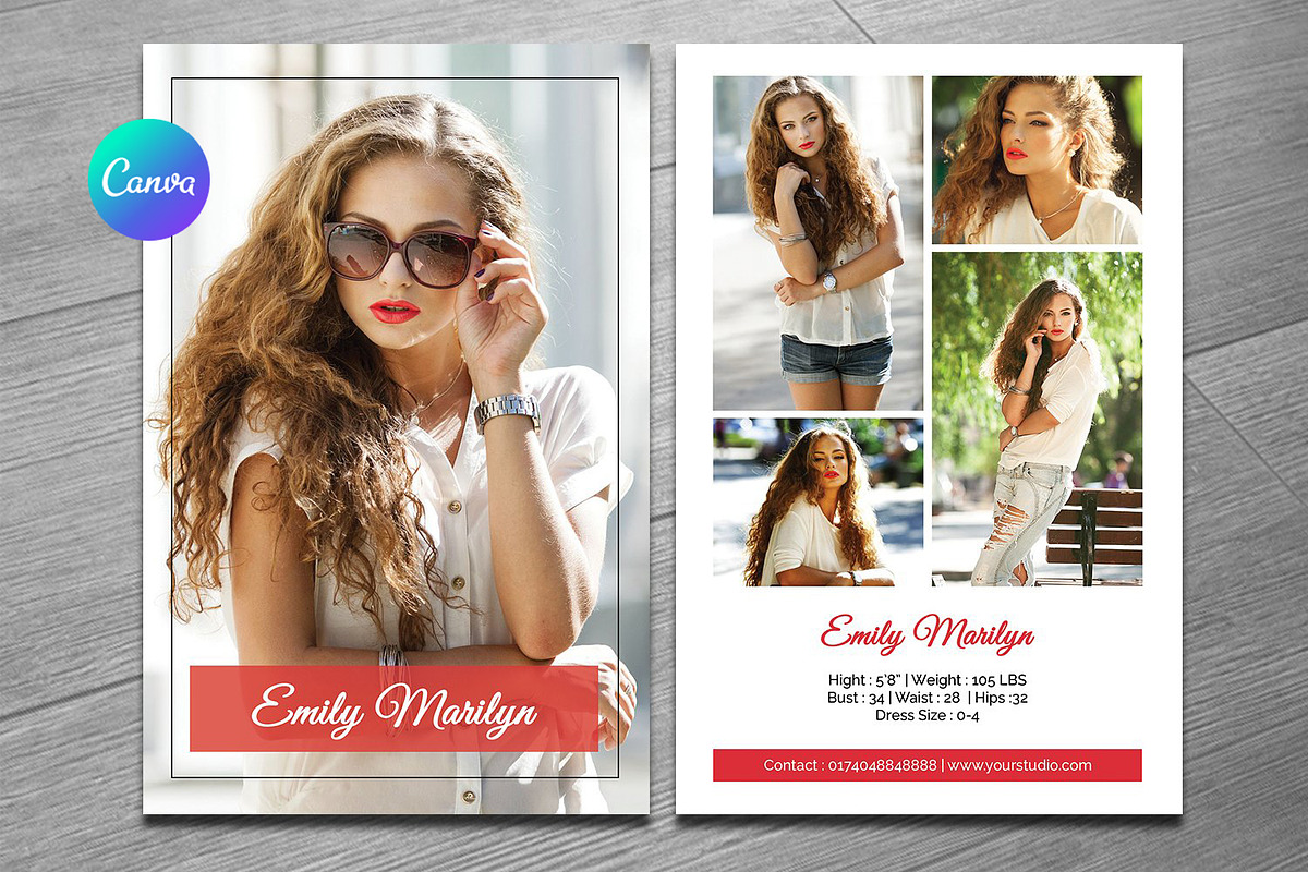 Modeling Comp Card Template