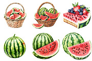Summer Juicy Watermelon Clipart, an Illustration by cherrydesign (Thumbnail 3 of 4)