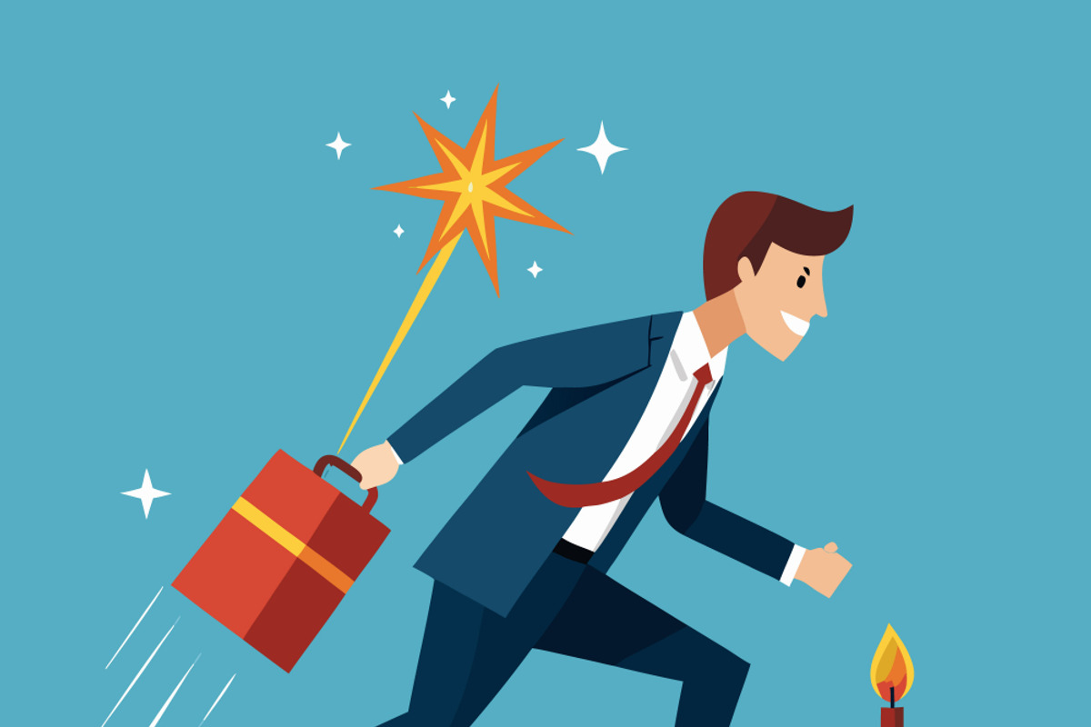 Businessman running with briefcase, a Person Illustration by SouravDesign (Photo 1 of 3)