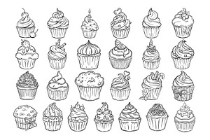 25 Cupcakes Procreate Stamps