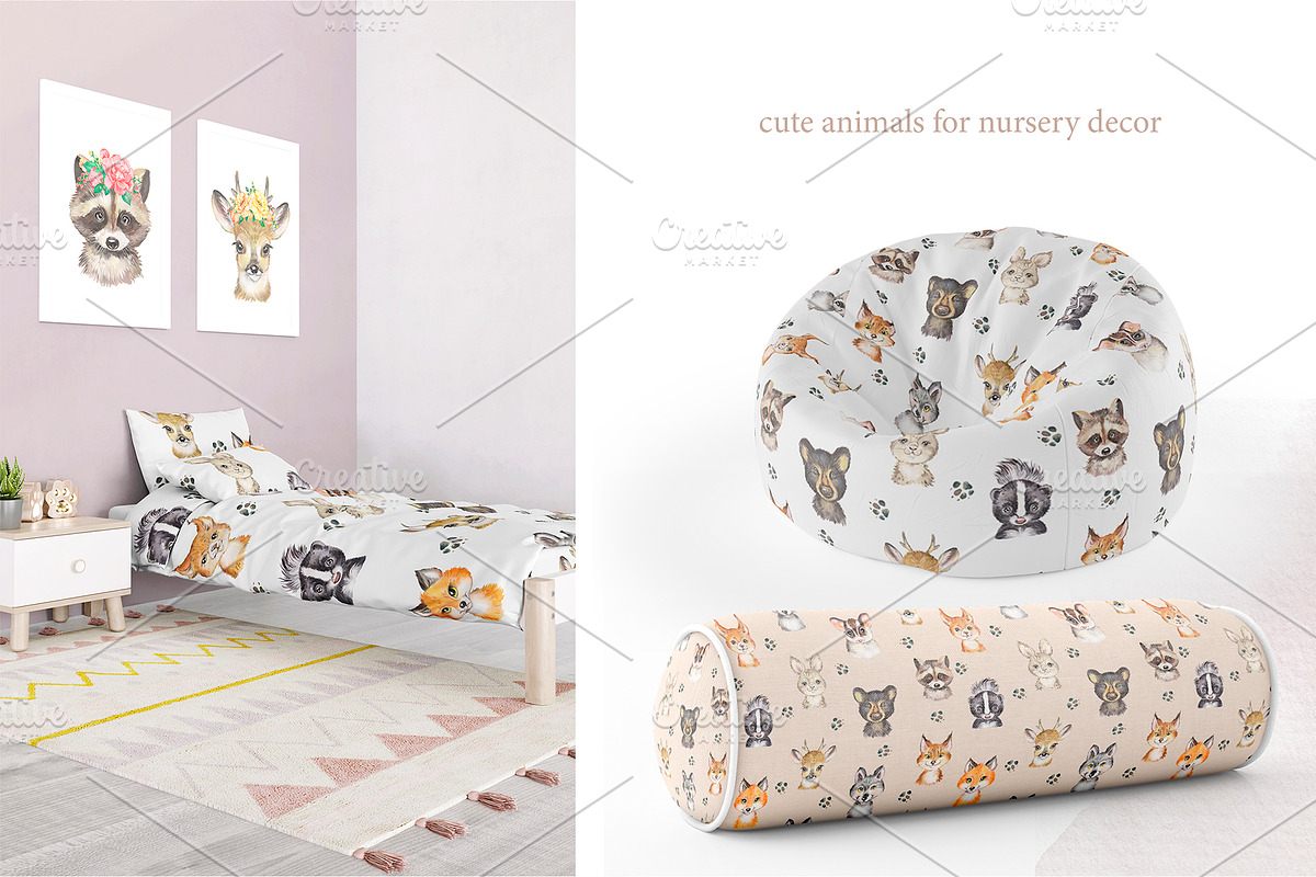 Watercolor Woodland Animals clipart, an Animal Illustration by SavinV (Photo 6 of 6)