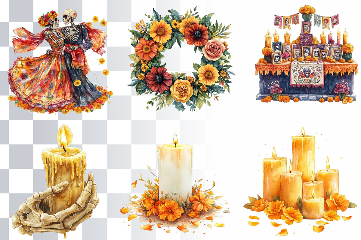 17 Dia de los Muertos Illustrations, a Seasonal Illustration by Loony Dream Designs (Photo 3 of 5)