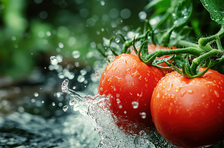 Tomatoes freshly picked from a bush, a Photo by Pavel_design