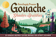 Gouache Shader Brushes | Affinity, a Brush Add-On by RetroSupply Co. (Thumbnail 1 of 13)