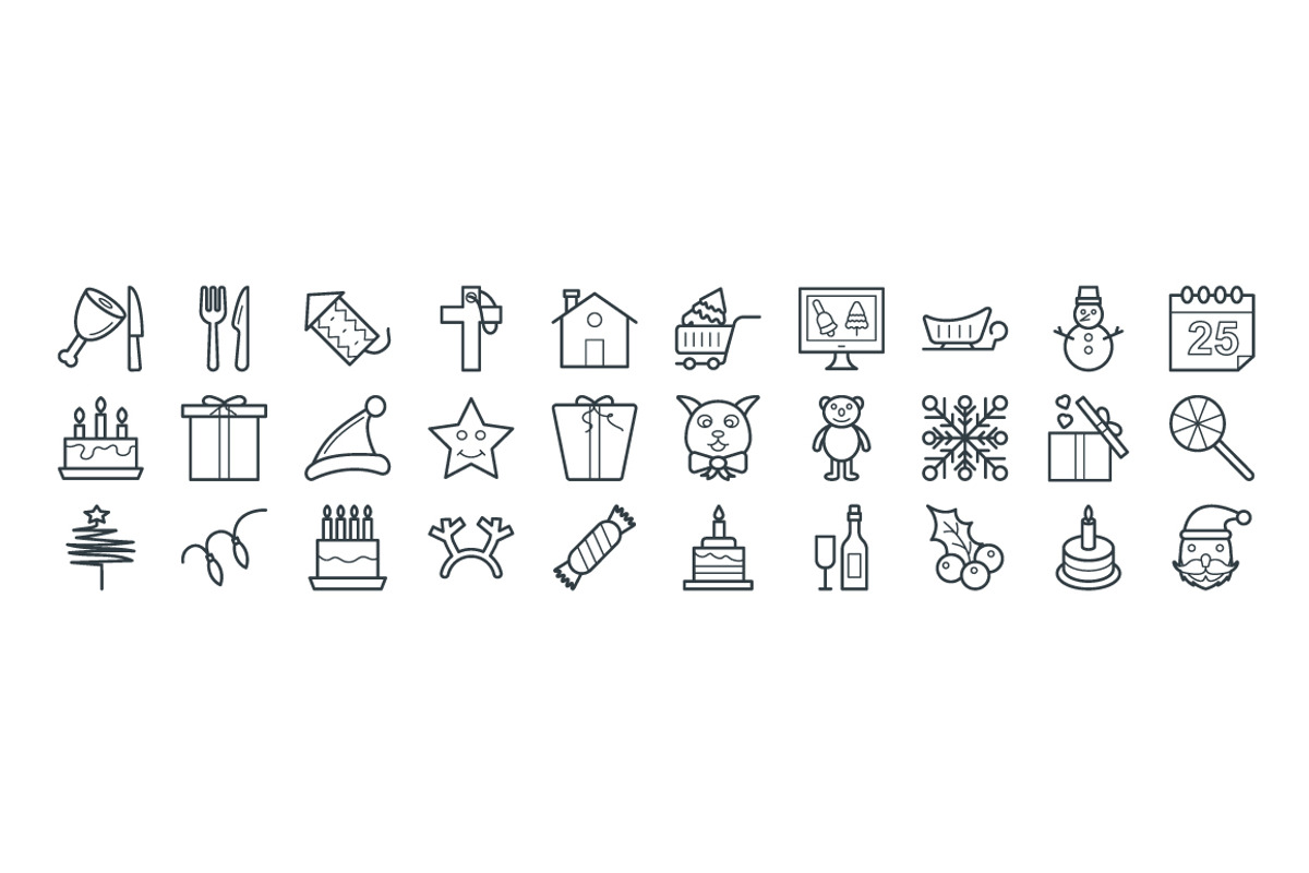 100+ Christmas Vector Icons, an Outline Icon by Vectors Market (Photo 3 of 3)