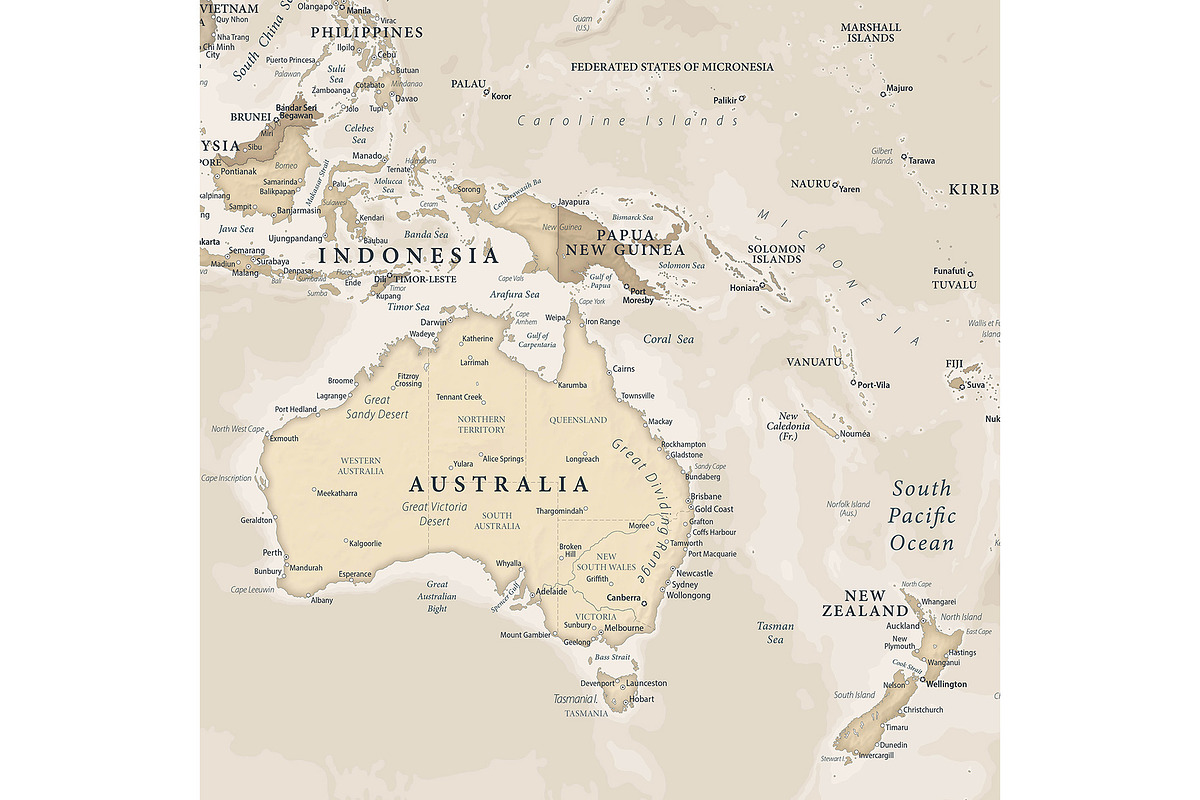 Vector World Map - Large&Detailed, a Decorative Illustration by PorcuPen Works (Photo 6 of 9)