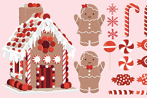 Peppermint Gingerbread House & Candy