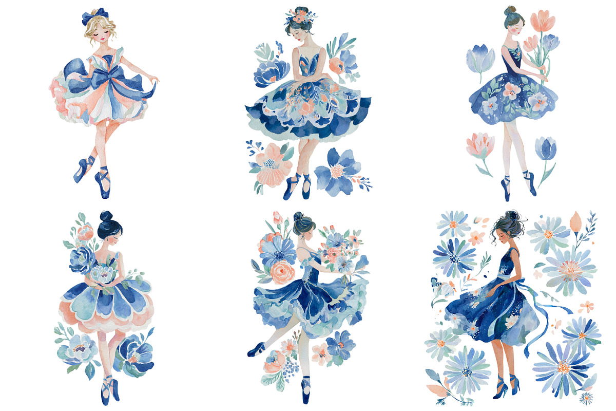 Whimsical Ballerina Girls PNG, a Seasonal Illustration by Daily.Designs (Photo 4 of 5)