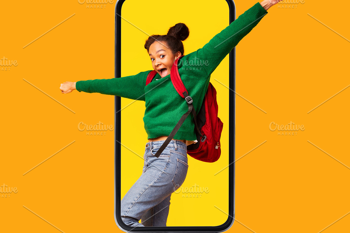 Sporty Lady Sitting On Fitball Near Phone Screen, Yellow Background, a Photo by Prostock-Studio (Photo 5 of 8)
