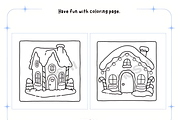 Gingerbread House Coloring Pages, a Seasonal Illustration by Design Station (Thumbnail 3 of 4)