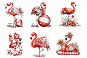 Whimsical Summer flamingo clipart, an Illustration by Designworld (Thumbnail 2 of 5)