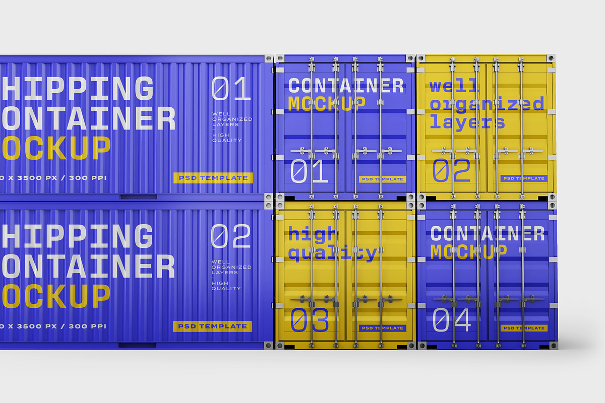 Shipping Container Mockup Set, a Packaging Mockup by mockupatelier (Photo 7 of 12)