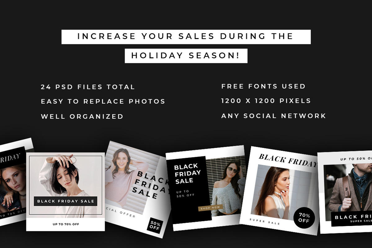 24 Black Friday Instagram Posts V1, a Social Media Template by MinimalStudioCo (Photo 5 of 5)