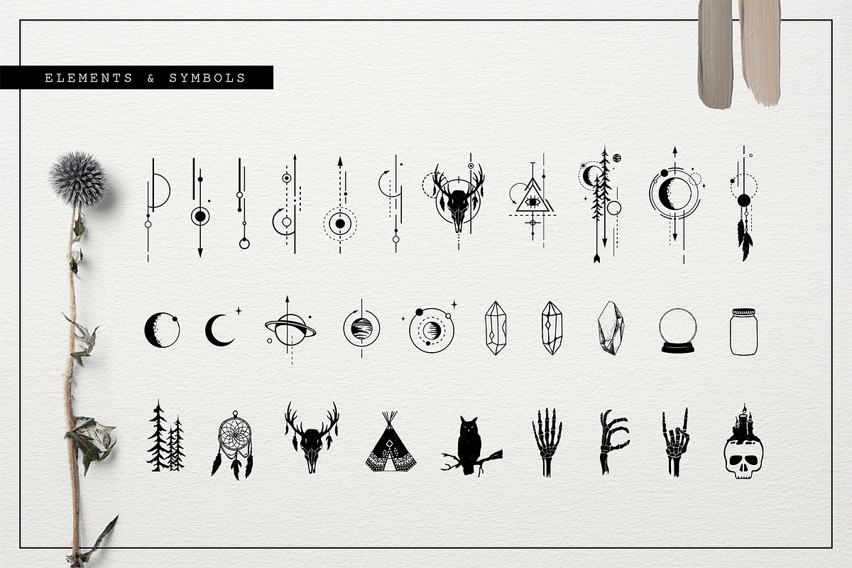 Totem. Mystical Font. Line Art Style preview 5
