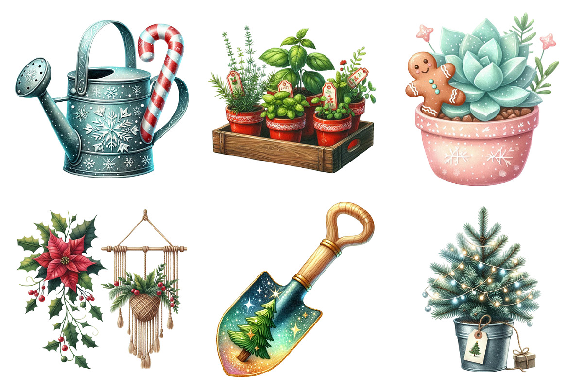 Christmas Indoor Gardening Clipart, an Illustration by Daily.Designs (Photo 2 of 5)