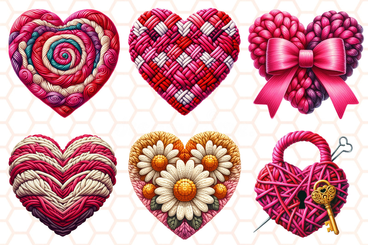 Valentine Faux Crochet Png Bundle, an Illustration by RobertsArt (Photo 5 of 10)
