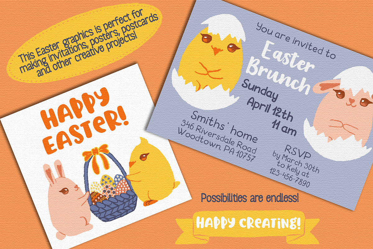 Happy Easter vector clipart, an Object Graphic by Trinibis (Photo 3 of 3)