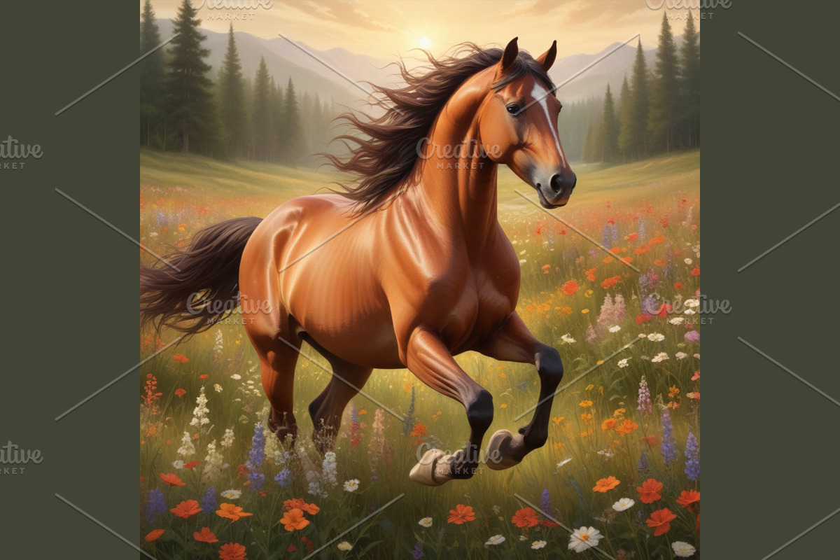 Horse Art Midjourney Prompts, a Background Graphic by Design Laz (Photo 4 of 7)