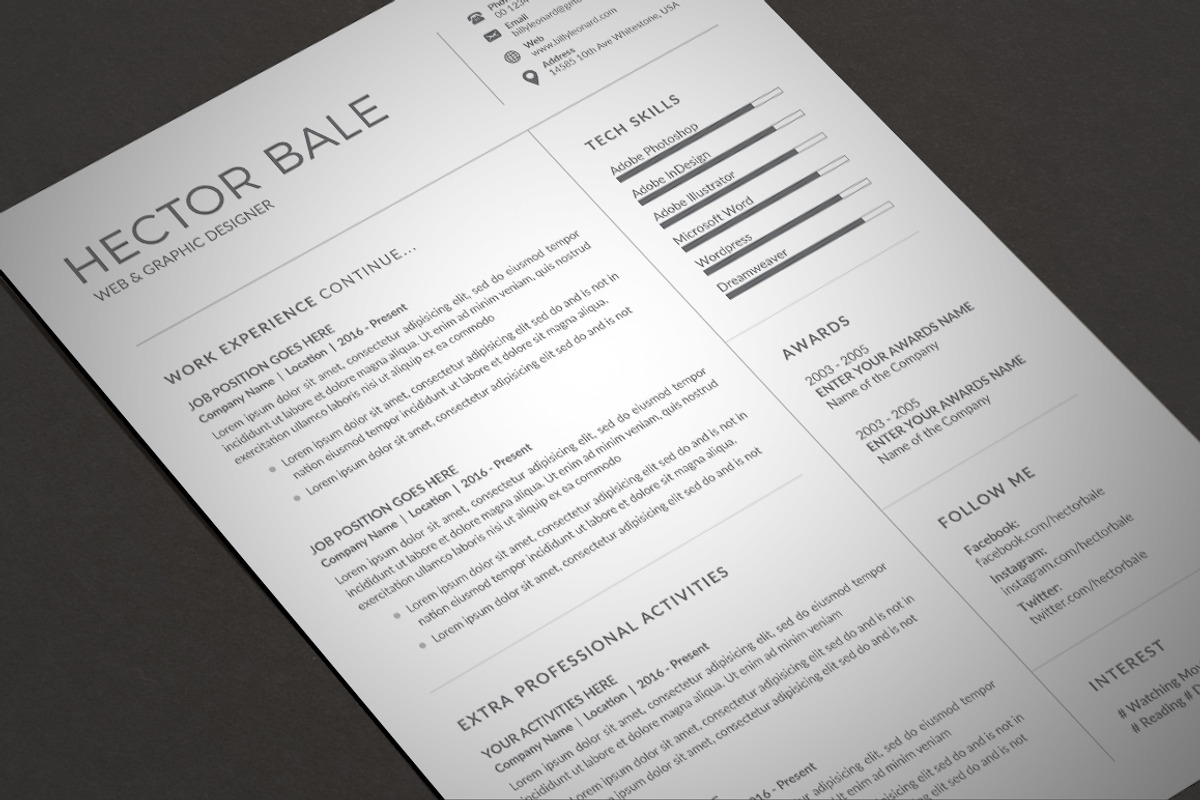 Resume/CV, a Resume Template by deviserpark (Photo 6 of 6)