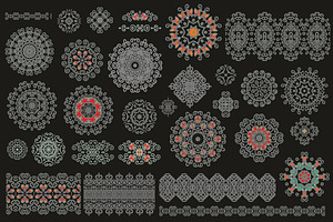 Set of vector vignettes, rosettes