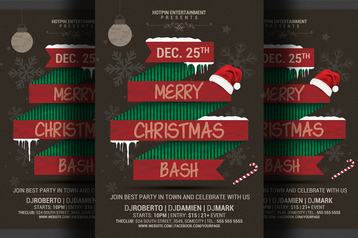 Christmas Party Flyer Template, a Flyer Template by Hotpin
