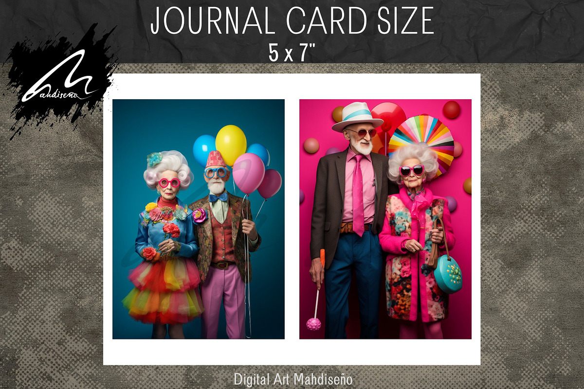 Sassy Old Couple Paper Pack, a Person Illustration by Digital Art Mahdiseño (Photo 4 of 9)