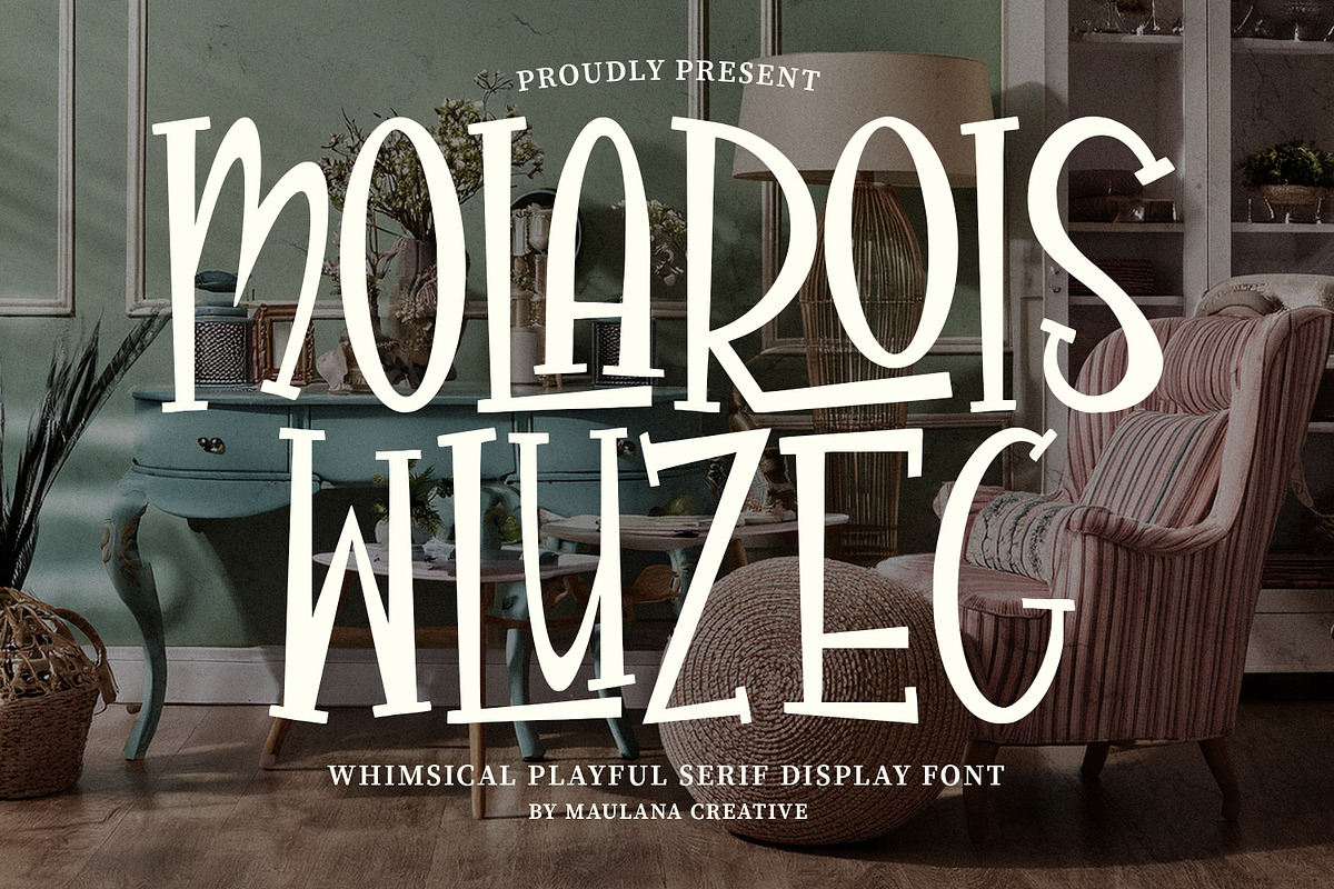 Molarois Wluzeg Playful Serif Font, a Serif Font by Maulana Creative (Photo 1 of 7)