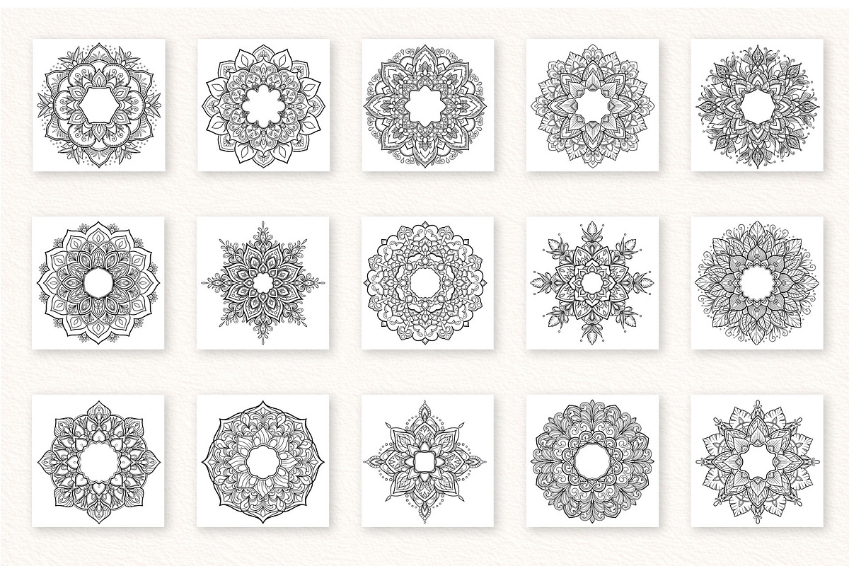 50 Floral Mandala Vectors Bundle, a Decorative Illustration by Papatongartist (Photo 3 of 6)