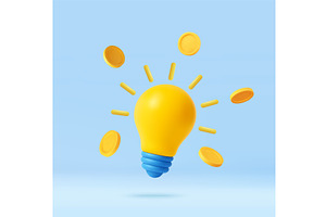 3d Creative Idea for Earning Money, an Object Illustration by ModVector