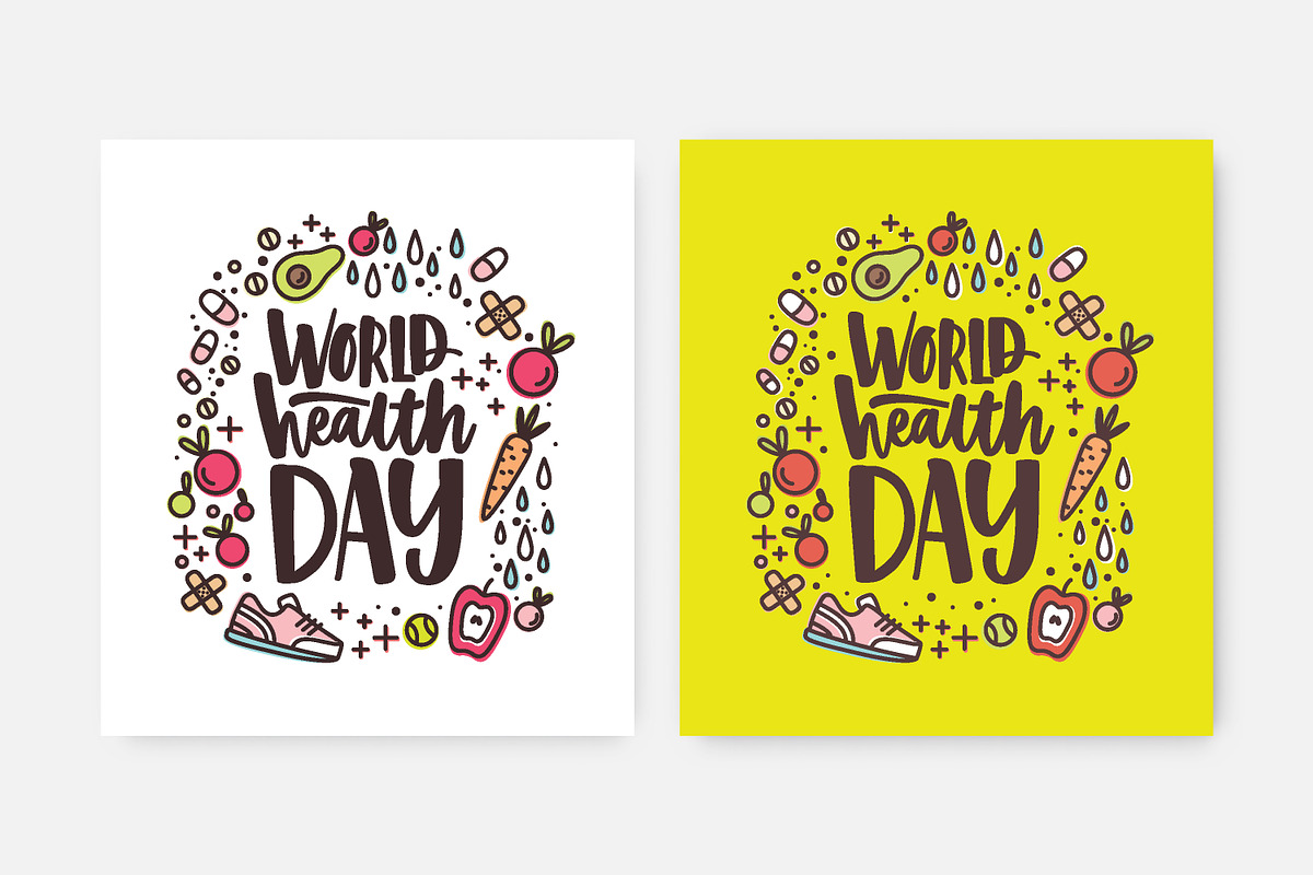 World Health Day lettering, a Food Illustration by Good Studio (Photo 2 of 3)