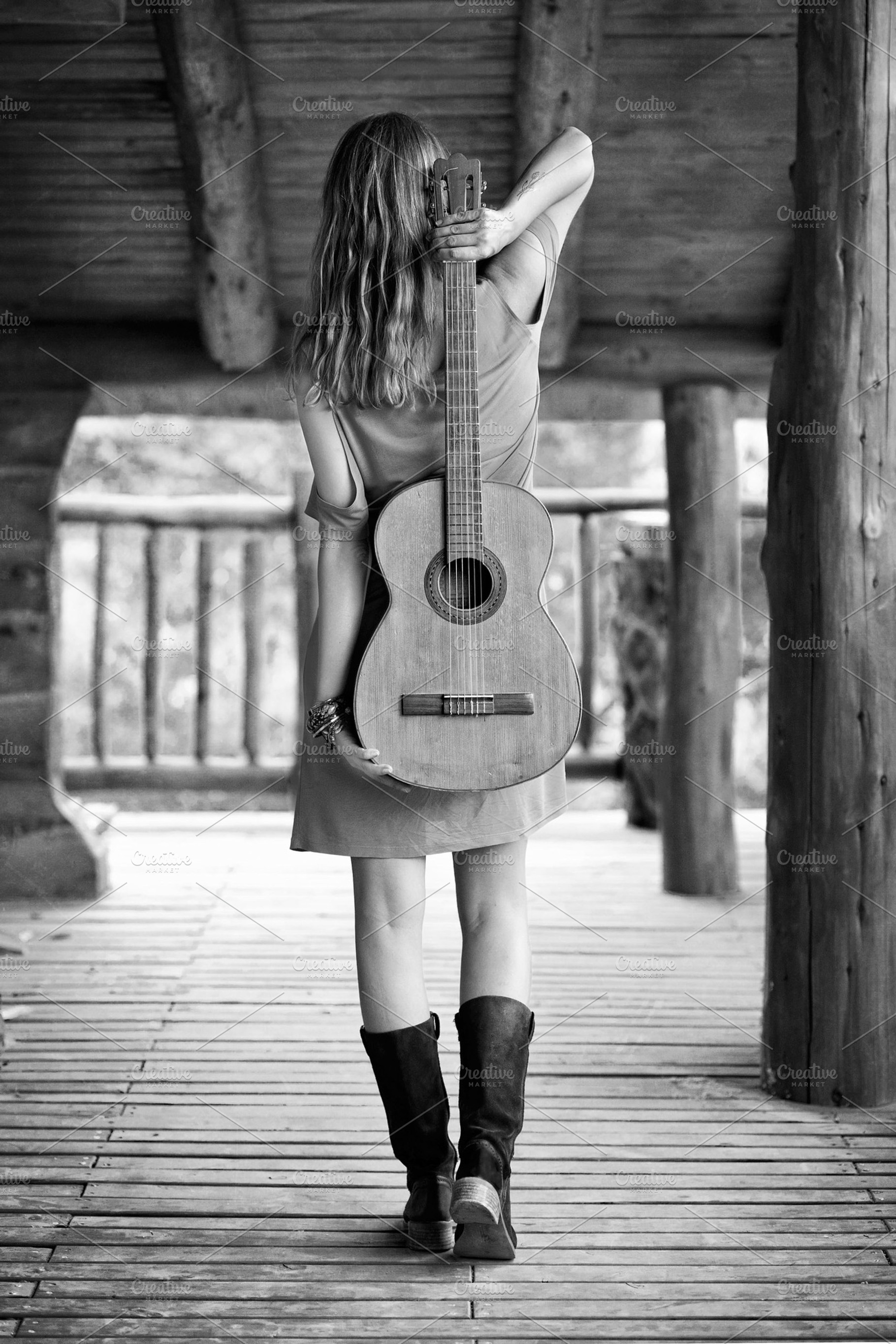 Girl Holding Acoustic Guitar, a Person Photo by Polako´s World
