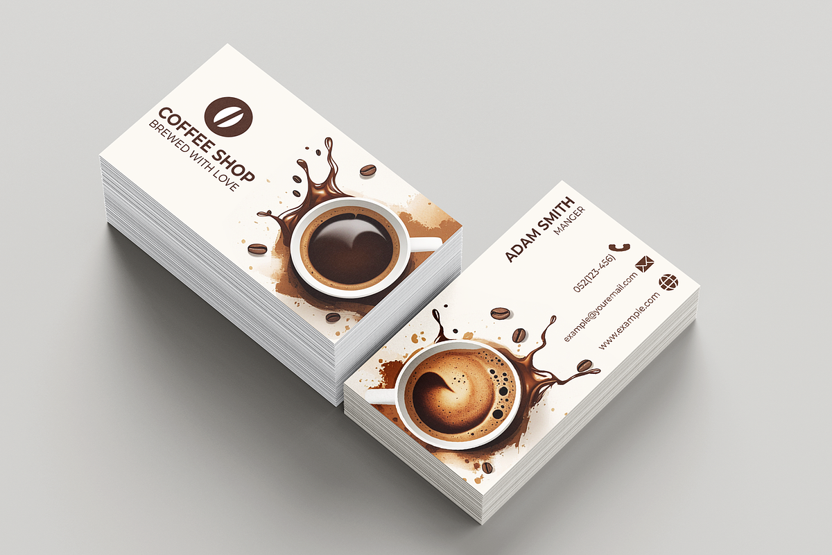 Minimalist Café Business Card Design, a Business Card Template by microtasker