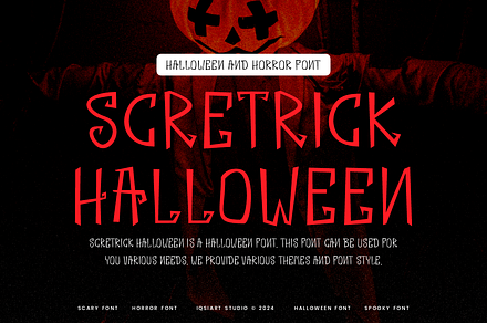 Scretrick Halloween Font, a Sans Serif Font by Iqsiart Studio