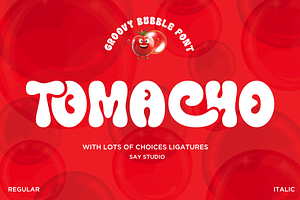 Tomacho - Groovy Bubble Font, a Font by Say Studio