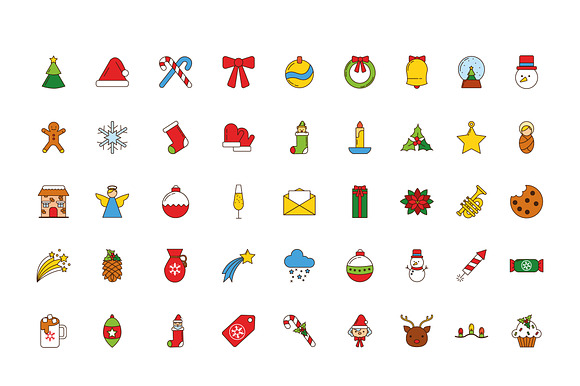 Christmas Flat Icon Set preview 2