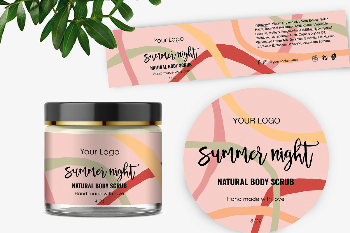 Body scrub product label template, a Stationery Template by AIW SOLUTIONS