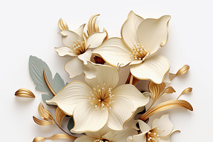 A Beautiful Arrangement Of Cream-colored Art Deco Flowers With Delicate Petals