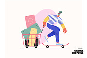 Online Shopping vector illustrations, a Templates & Theme by Grivina's shop (Thumbnail 6 of 26)