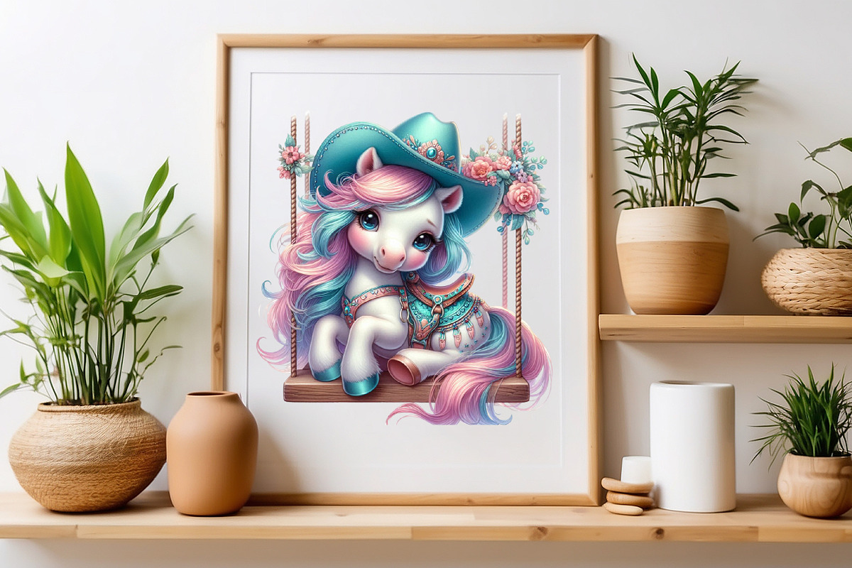 Baby Watercolor Pony Clipart Bundle, a Seasonal Illustration by Craft Nest (Photo 6 of 6)