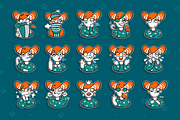 Girl Pippi sticker pack, an Illustration by Ira Cvetnaya (Thumbnail 3 of 3)