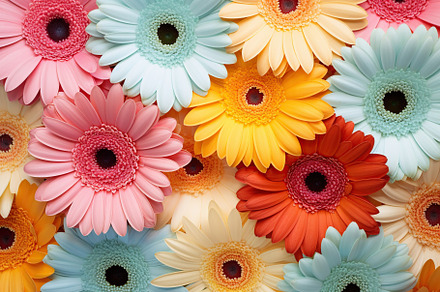 Colorful gerbera flowers background, a Nature Photo by AlyaAnd