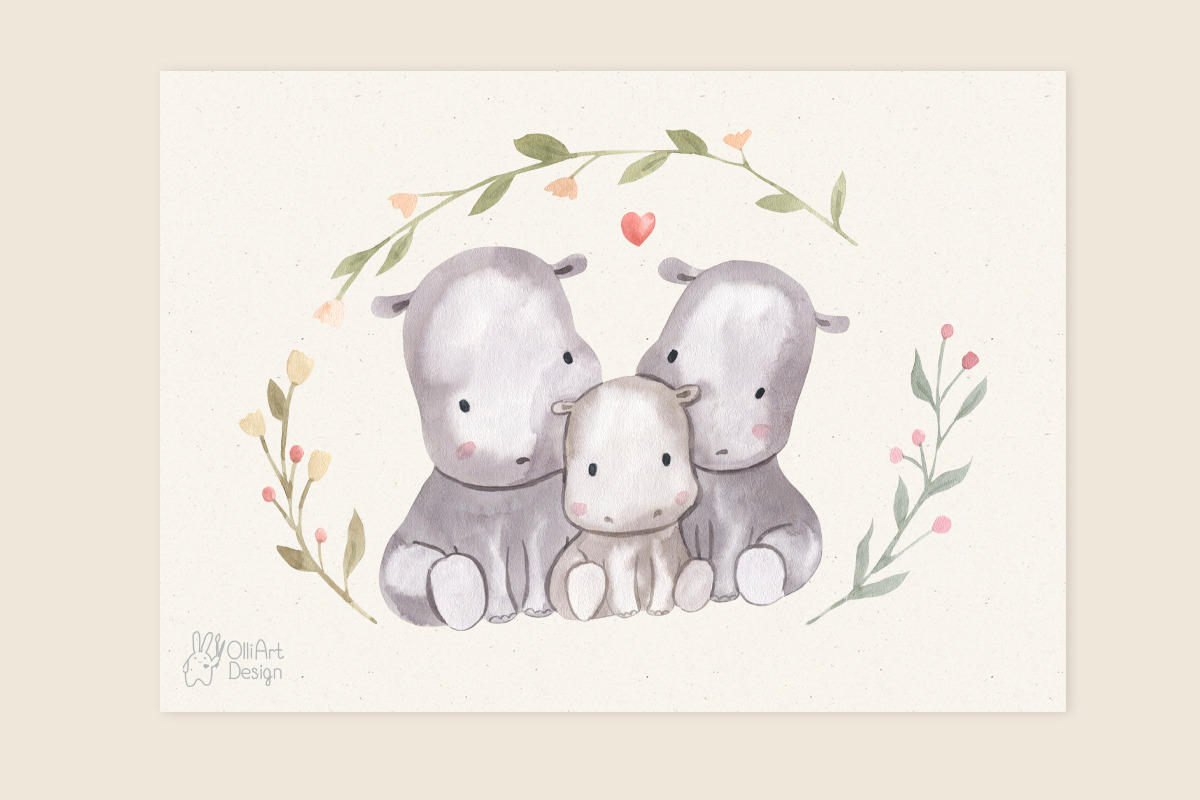 MOTHER AND BABY. Safari animal, an Animal Illustration by OlliArtDesign (Photo 7 of 10)