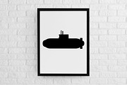 Submarine Silhouette SVG, a Technology Illustration by newminddesign (Thumbnail 2 of 3)