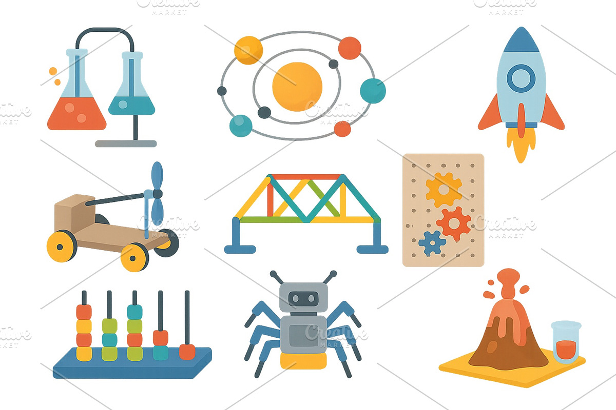 Colorful collection of science and, an Education Illustration by ZinetroN
