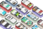 Realistic 3D iPhone Mock-Up Bundle 2, an iPhone Mockup by Graphicsworld125 (Thumbnail 7 of 15)