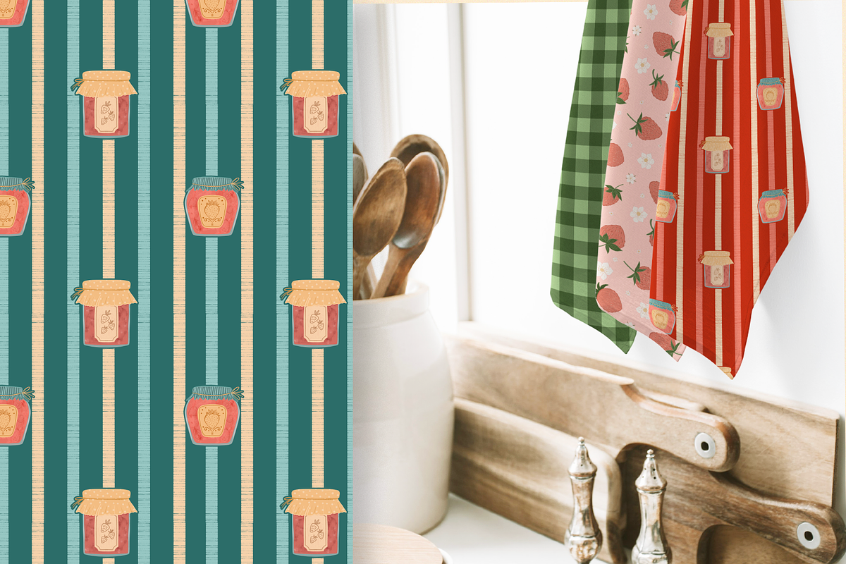 Strawberry Jam – Patterns & Clipart, a Pattern Graphic by PenguinArtStudio (Photo 4 of 14)