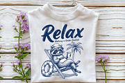Relax Raccoon Beach PNG, a Seasonal Illustration by OK Design (Thumbnail 2 of 5)