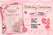 Twenty Fine Birthday Invitation, an Invitation Template by bellaROSEworkshop (Thumbnail 1 of 5)