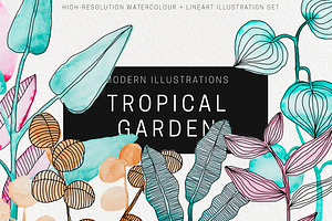 Tropical Garden Modern Illustrations